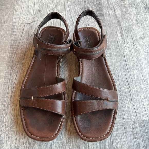 Timberland Sandals Leather Ankle Strap Wedge Smart Comfort System Women's 7 - Picture 2 of 10